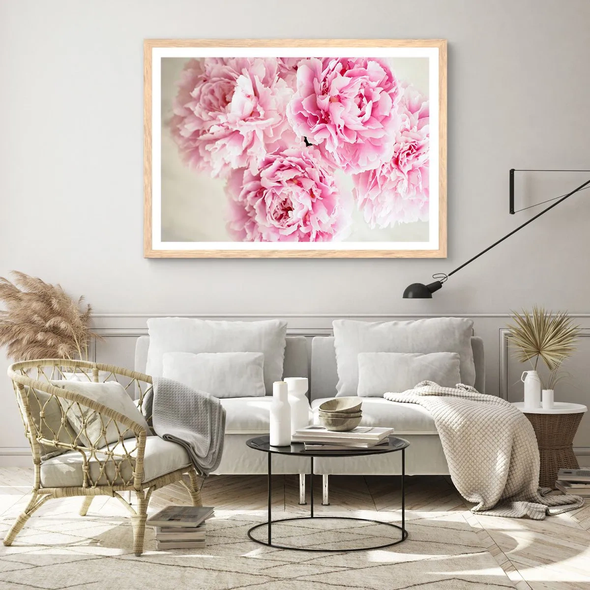 Poster in cornice rovere chiaro - Nel fasto rosa - 50x40 cm
