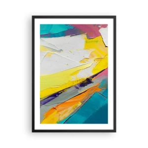 Poster in cornice nera - Un dipinto astratto con colori dinamici e tonalità chiare. - 50x70cm - Anatomia della luce - Decorazione murale moderna per soggiorno e camera da letto ARTTOR