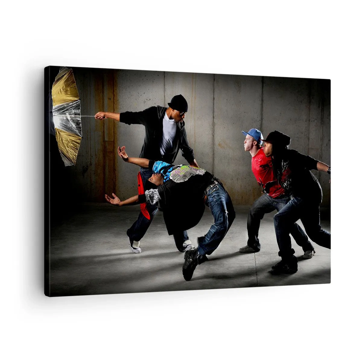 Quadro su tela - Stampe su Tela - Un gruppo di ballerini hip-hop in una coreografia dinamica - 70x50cm - Ballare con il vento della strada - Decorazione murale moderna per soggiorno e camera da letto ARTTOR