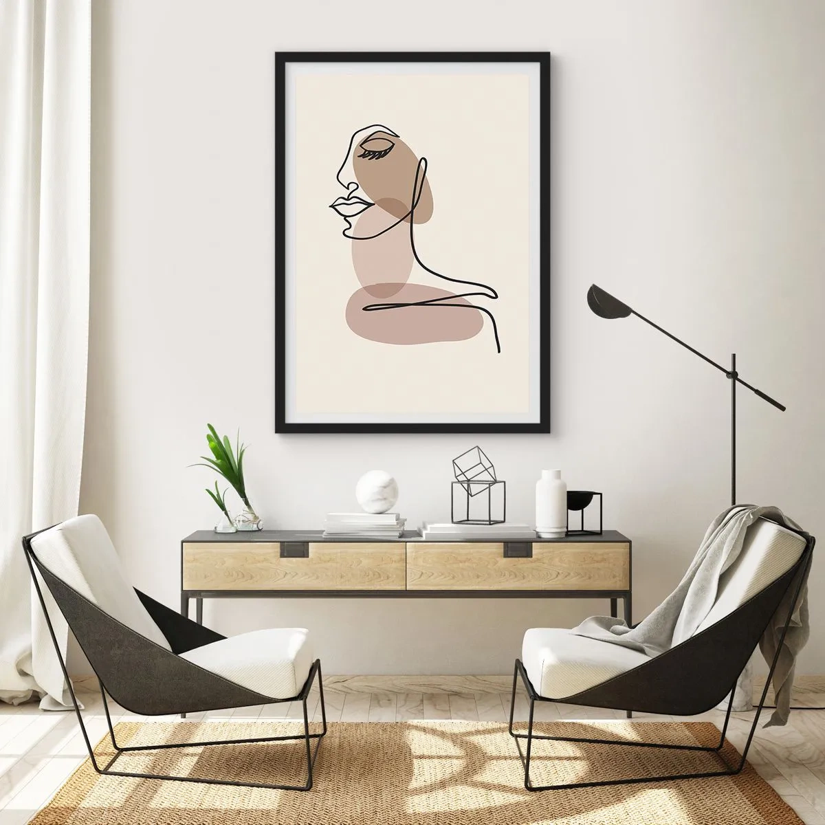Poster in cornice nera - Ascoltando se stessa - 40x50 cm