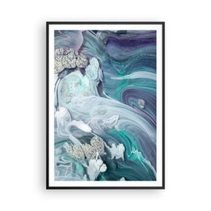 Poster in cornice nera - Correnti di blu - 70x100 cm
