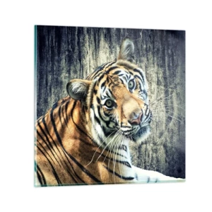 Quadro su vetro - Ritratto nei flussi di luce - 60x60 cm