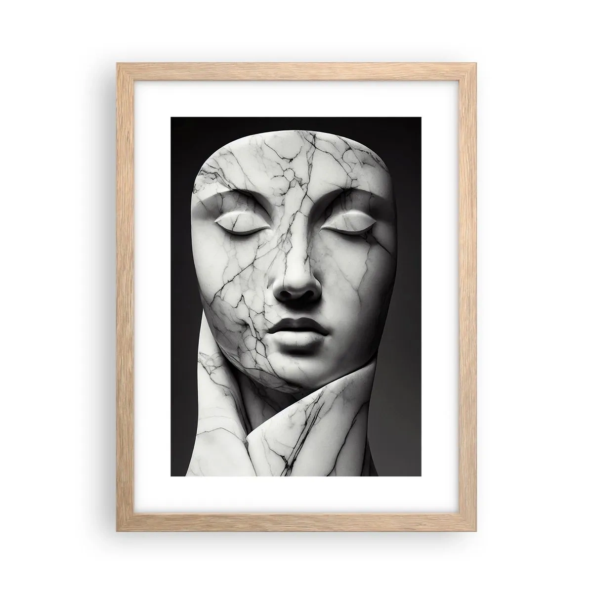 Poster in cornice rovere chiaro - Forme di marmo - 30x40 cm