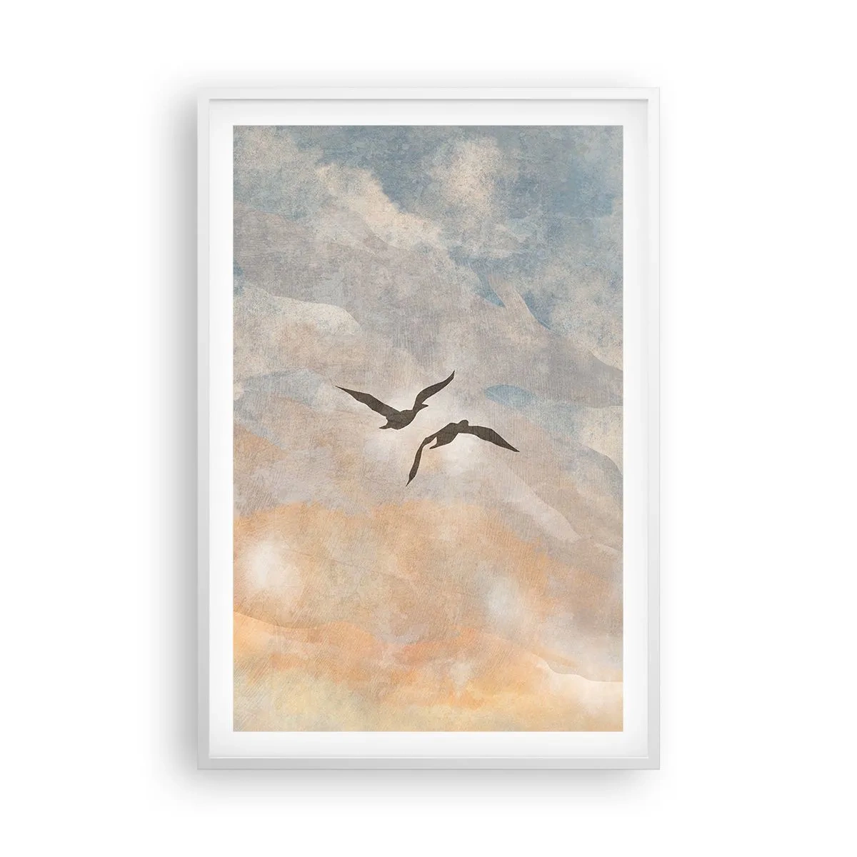 Poster in cornice bianca - Danza nel cielo - 61x91 cm