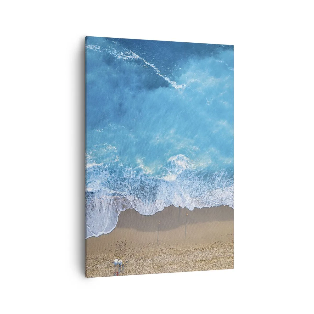 Quadro su tela - Stampe su Tela - Una vista a volo d'uccello della spiaggia e delle onde del mare - 70x100cm - La forza del blu - Decorazione murale moderna per soggiorno e camera da letto ARTTOR