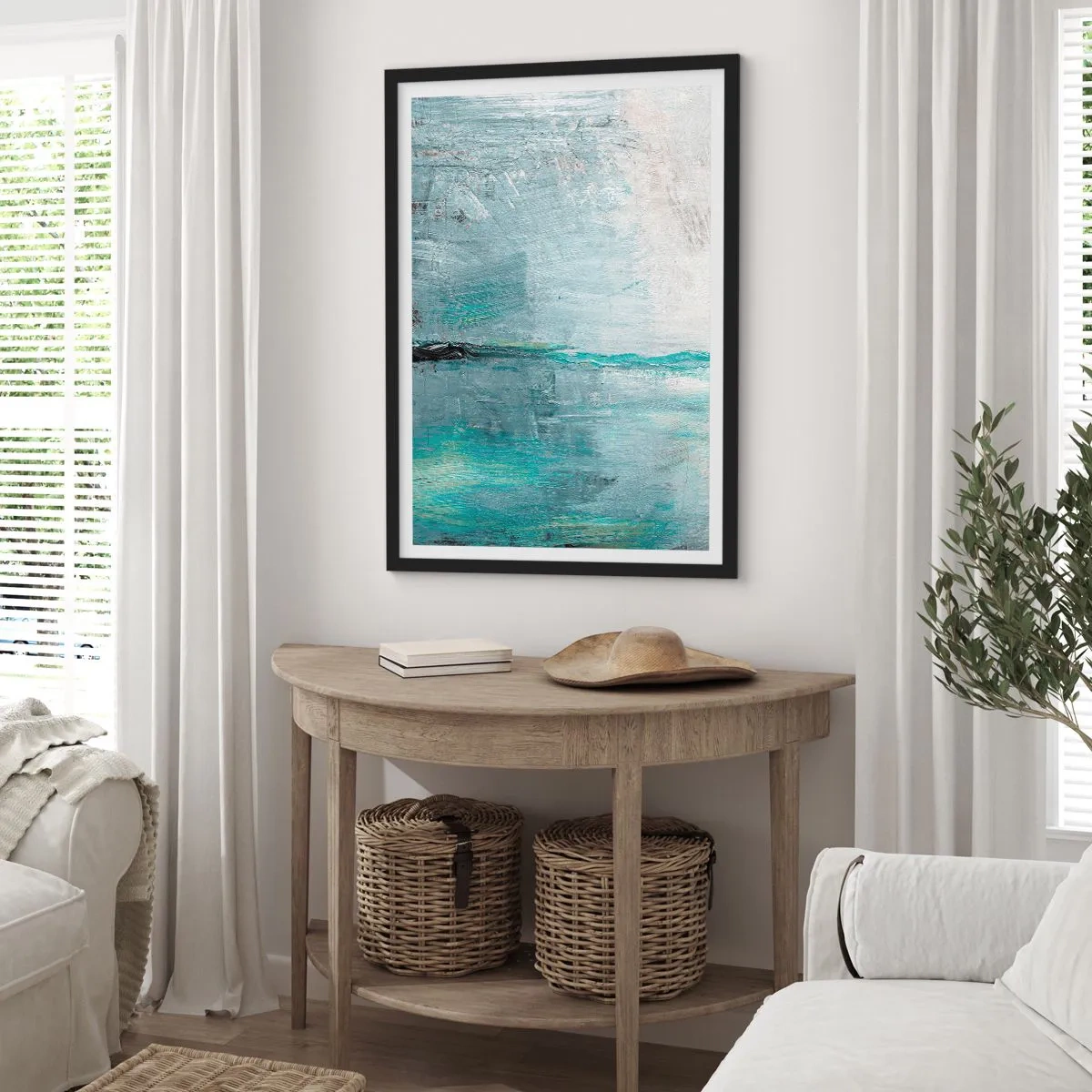 Poster in cornice nera - Orizzonte nel blu - 40x50 cm
