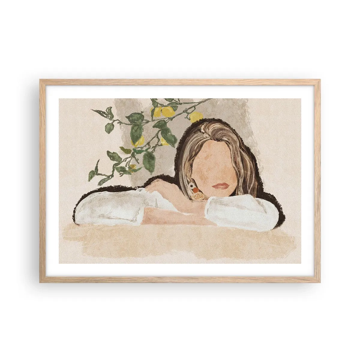 Poster in cornice rovere chiaro - Bellezza del sud - 70x50 cm