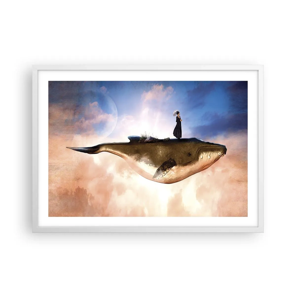 Poster in cornice bianca - Viaggio surreale - 70x50 cm