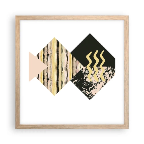 Poster in cornice rovere chiaro - Non è così facile - 40x40 cm