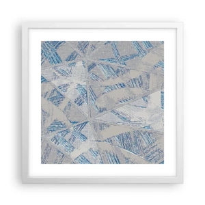 Poster in cornice bianca - Nel labirinto grigioblu - 40x40 cm