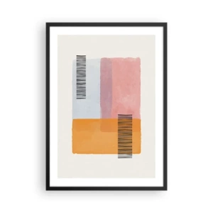 Poster in cornice nera - Forme geometriche in colori pastello con accenti di linee - 50x70cm - Da un angolo all'altro - Decorazione murale moderna per soggiorno e camera da letto ARTTOR