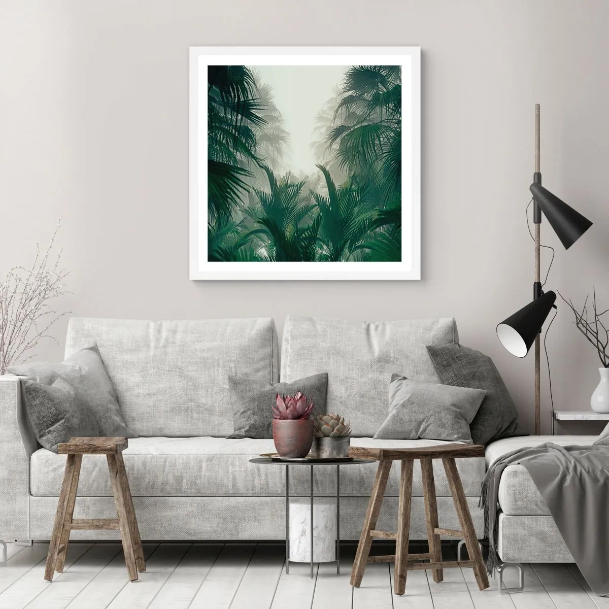 Poster in cornice bianca - Mistero dei tropici - 60x60 cm