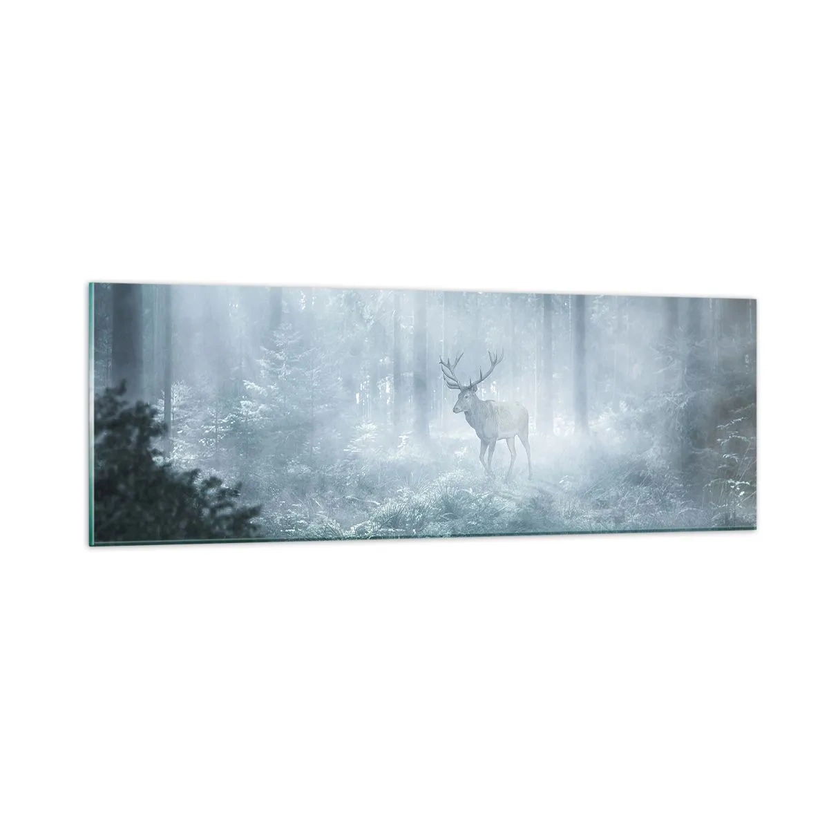 Quadro su vetro - Passeggiata mattutina sulle sue terre - 90x30 cm