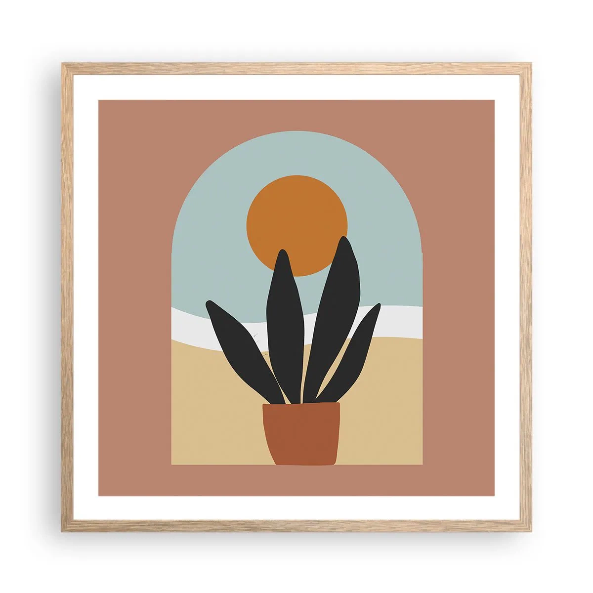 Poster in cornice rovere chiaro - Piccole gioie - 60x60 cm