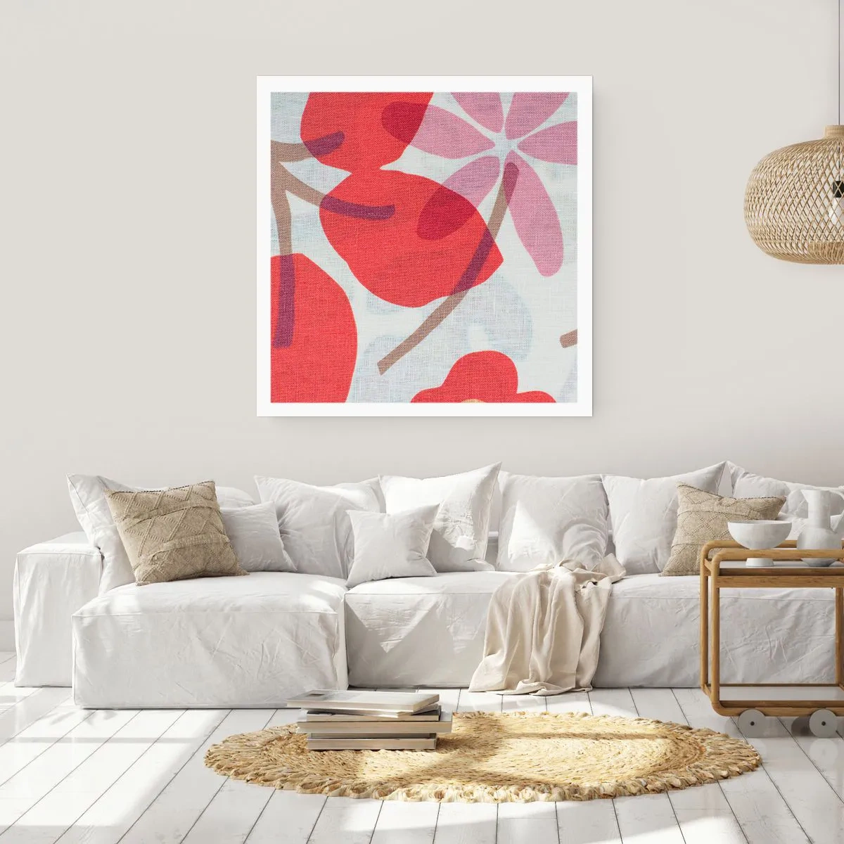 Poster - Composizione di fiori in rosa - 50x50 cm
