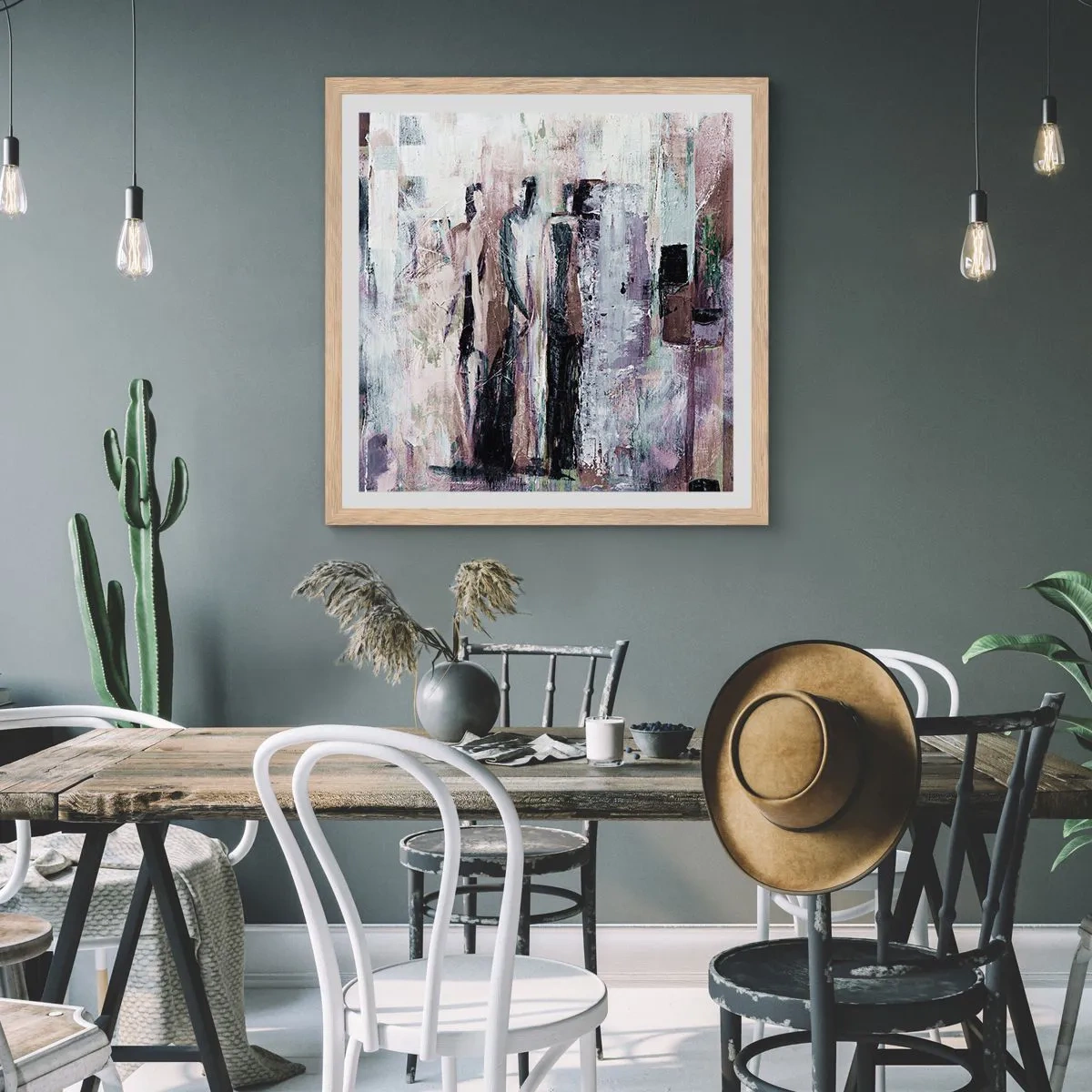 Poster in cornice rovere chiaro - Triade misteriosa - 60x60 cm