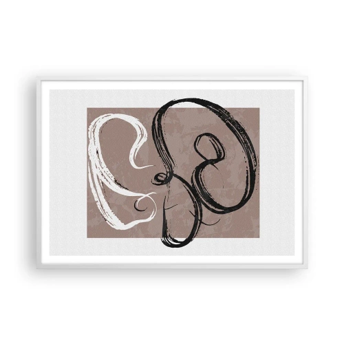 Poster in cornice bianca - Composizione: alla ricerca della pienezza - 100x70 cm