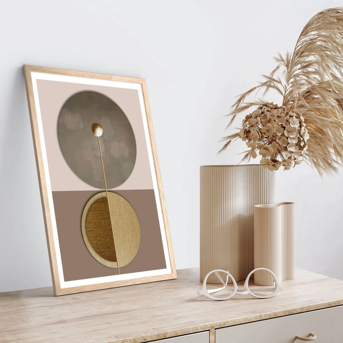 Poster in cornice rovere chiaro - Equilibrio perfetto - 61x91 cm