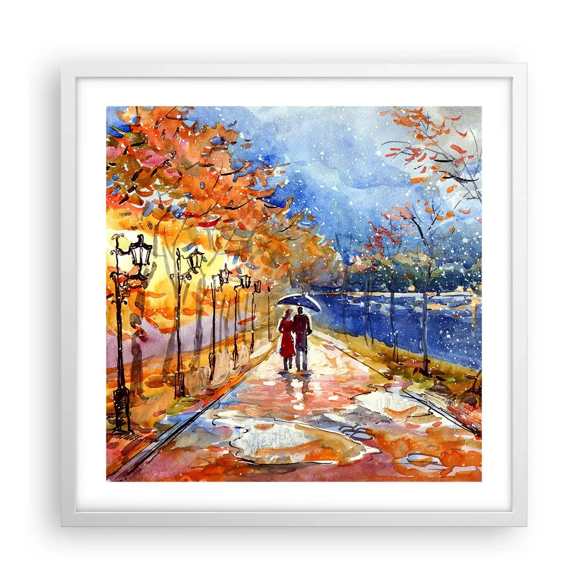 Poster in cornice bianca - Insieme fino ai confini del tempo - 50x50 cm