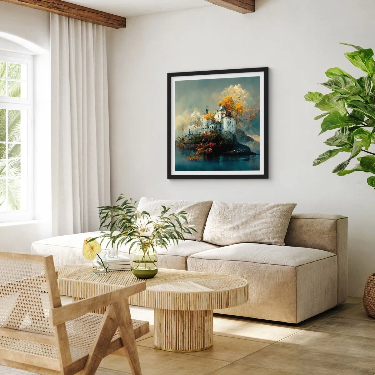 Poster in cornice nera - Inizio di una storia romantica - 40x40 cm