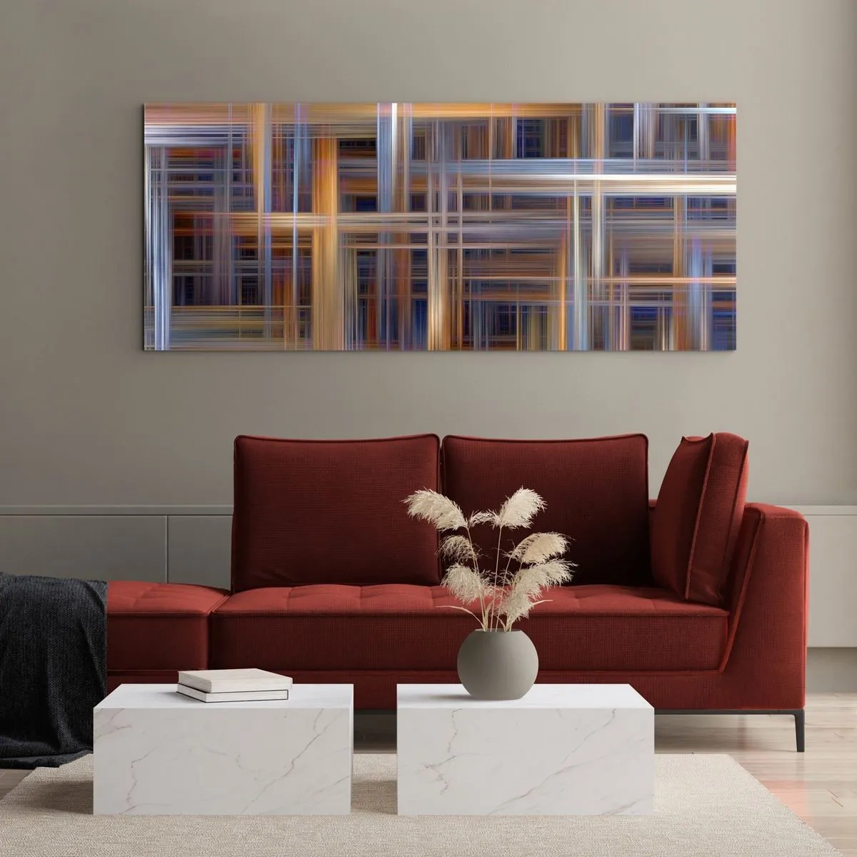 Quadro su vetro - Tessute con la luce - 90x30 cm