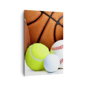 Quadro su tela - Stampe su Tela - Palloni di varie discipline sportive - 80x120cm - La palla ci unisce! - Decorazione murale moderna per soggiorno e camera da letto ARTTOR