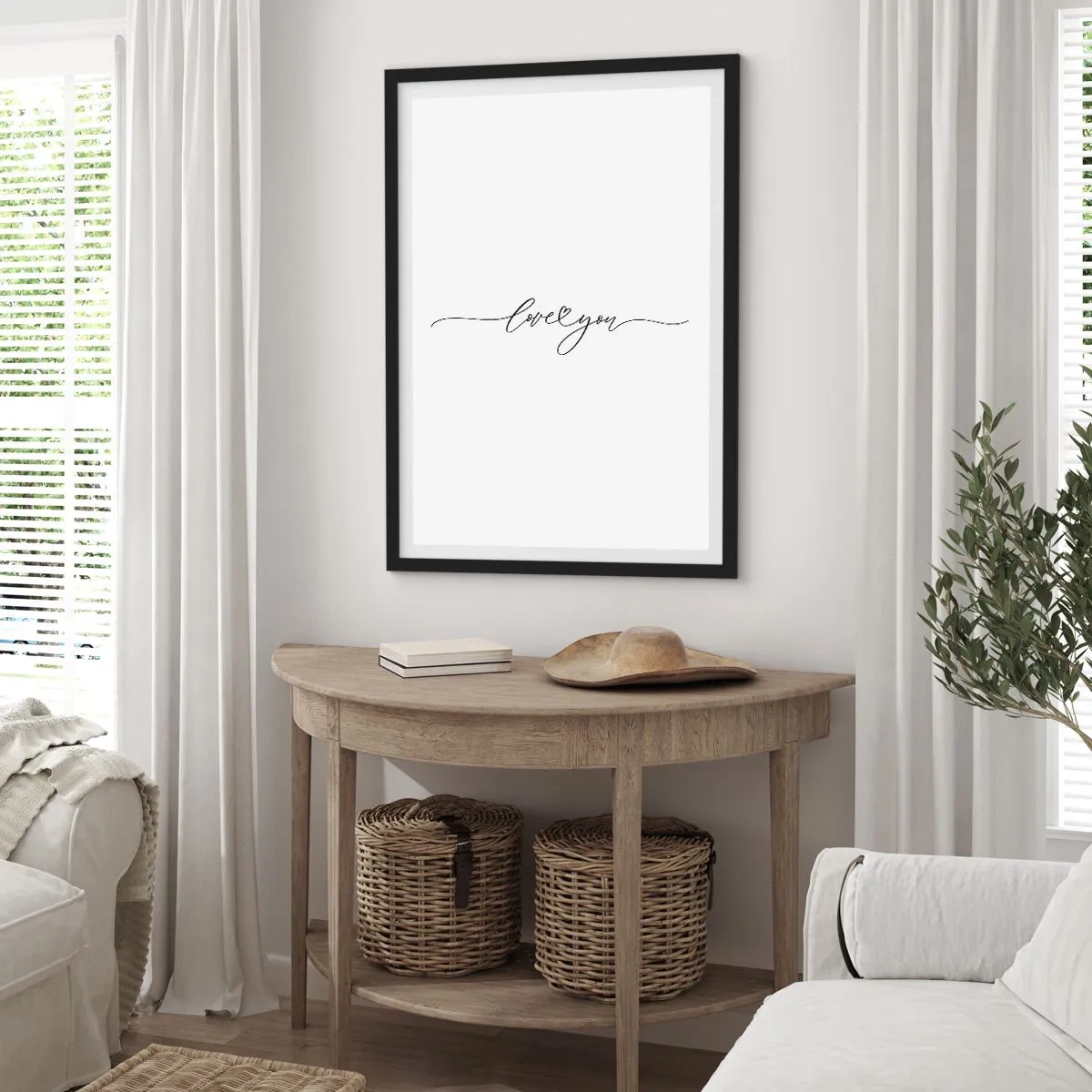 Poster in cornice nera - Bianco e nero - 70x100 cm