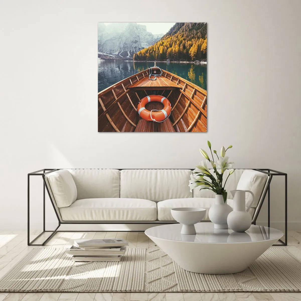 Quadro su vetro - Gita sui monti - 50x50 cm