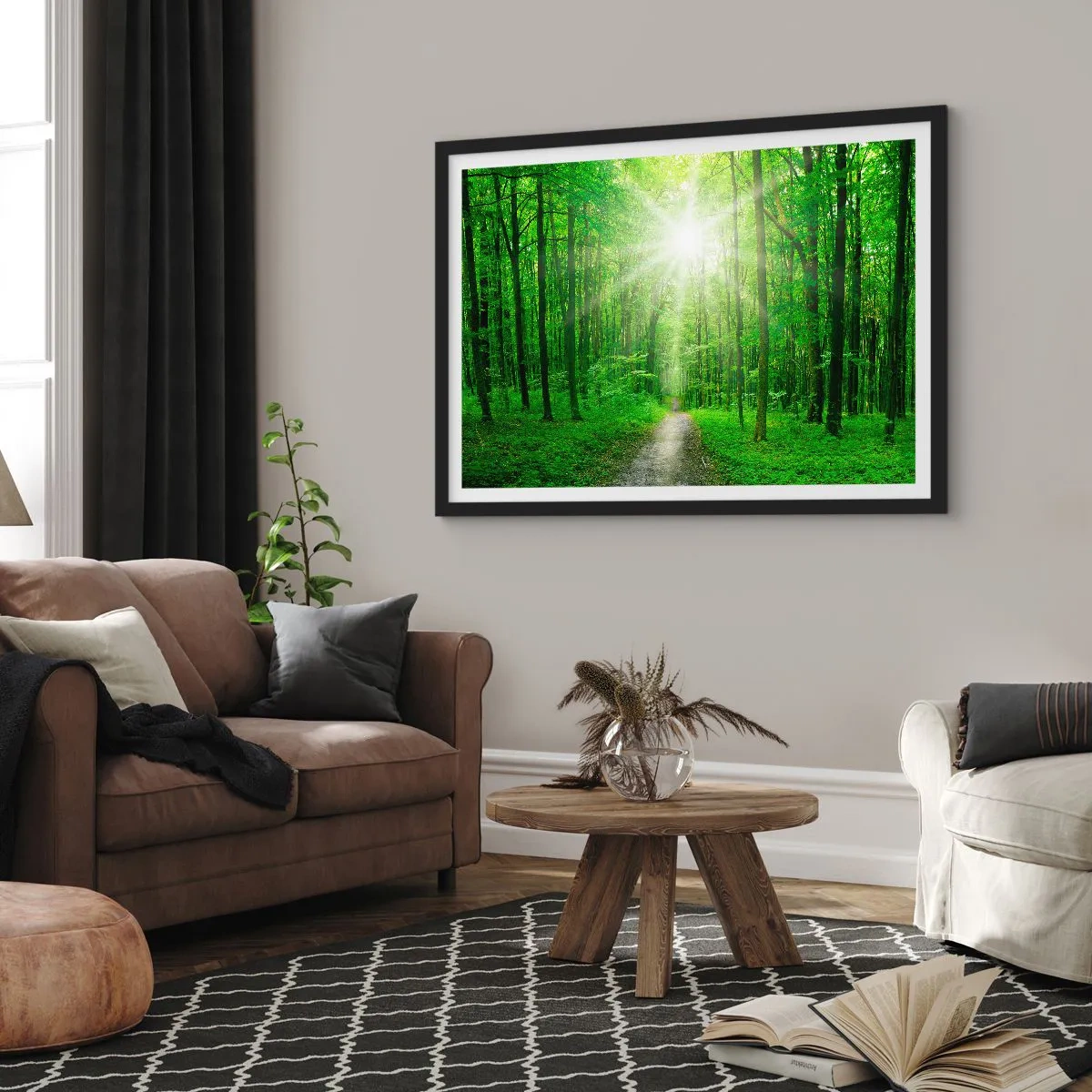 Poster in cornice nera - Cattedrale verde - 91x61 cm