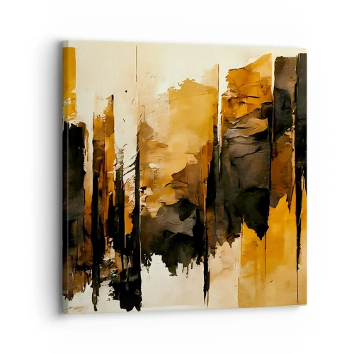Quadro su tela - Stampe su Tela - Armonia di nero e oro - 30x30 cm