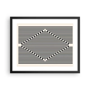 Poster in cornice nera - Illusione geometrica - 50x40 cm