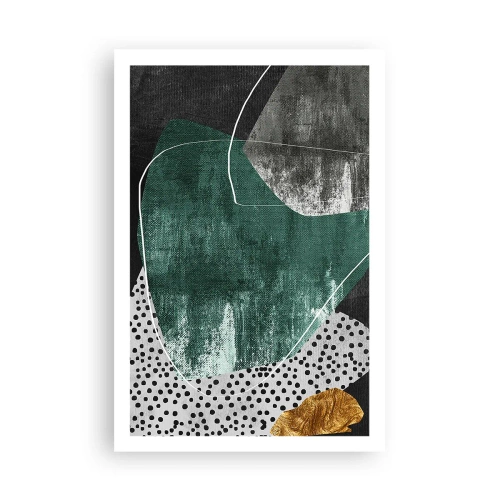 Poster - Astrazione colorata con petalo d'oro - 61x91 cm