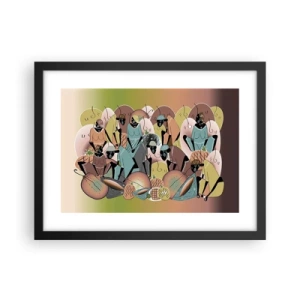 Poster in cornice nera - Arriva la grande festa - 40x30 cm