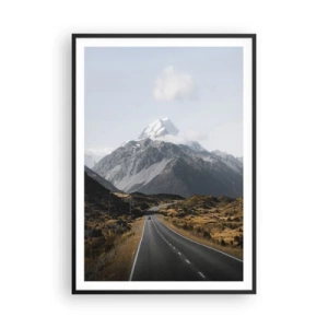 Poster in cornice nera - Via verso il cuore dei monti - 70x100 cm