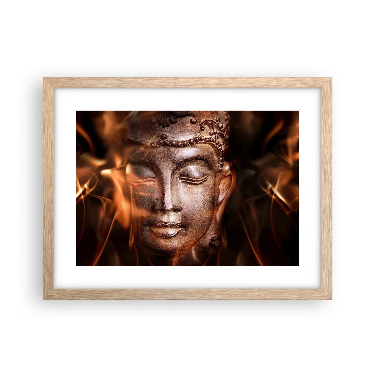 Poster in cornice rovere chiaro - Esiste solo qui e ora - 40x30 cm