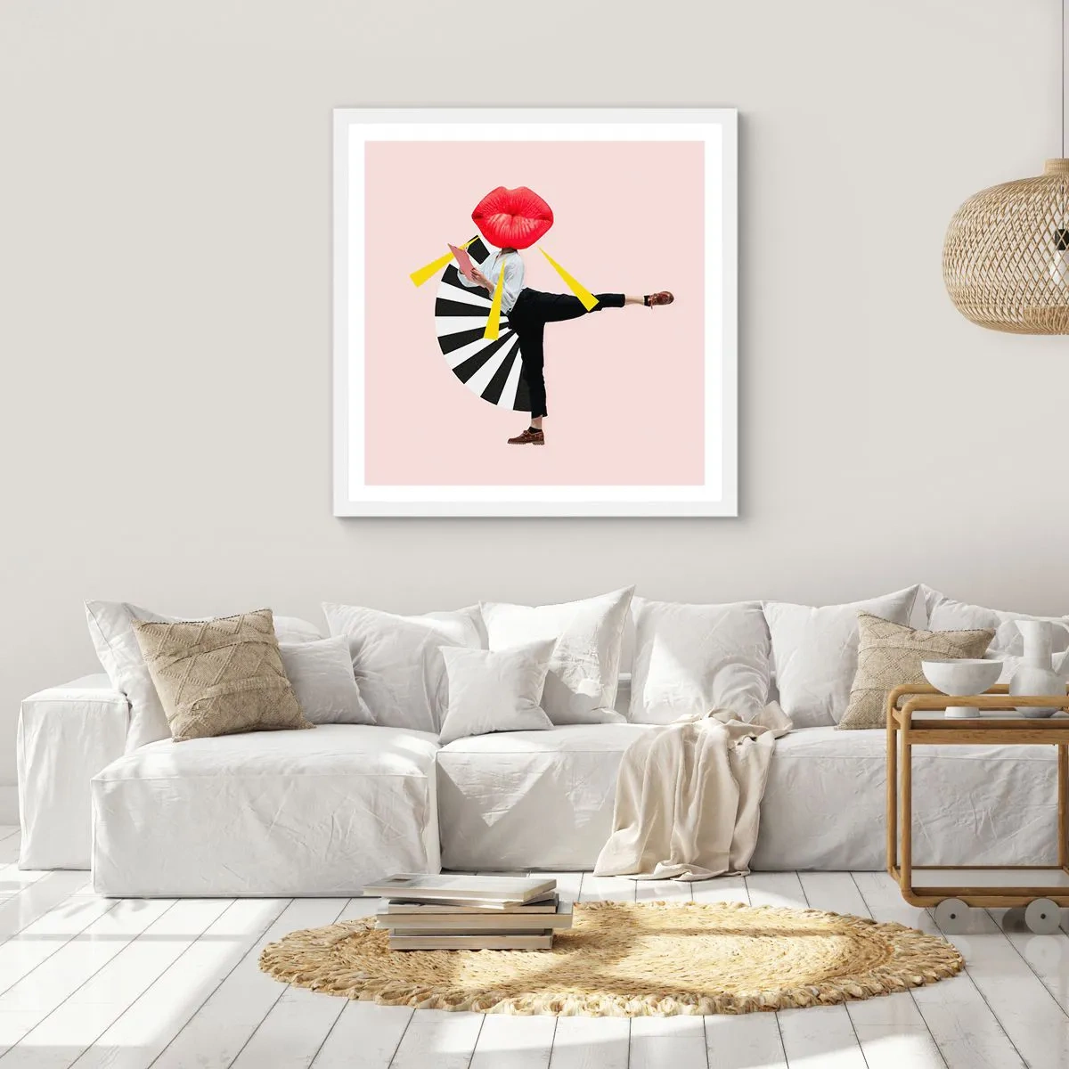 Poster in cornice bianca - Pop-art surrealistica - 60x60 cm