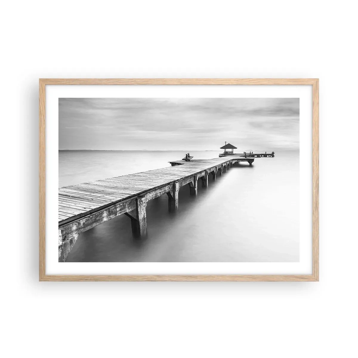 Poster in cornice rovere chiaro - Sempre più lontano. - 70x50 cm