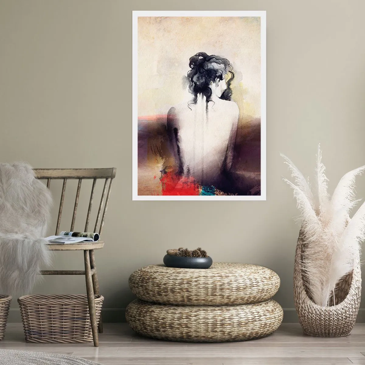 Poster - Linee miti, forme ovali - 70x100 cm