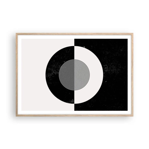 Poster in cornice rovere chiaro - Armonia in bianco e nero - 100x70 cm