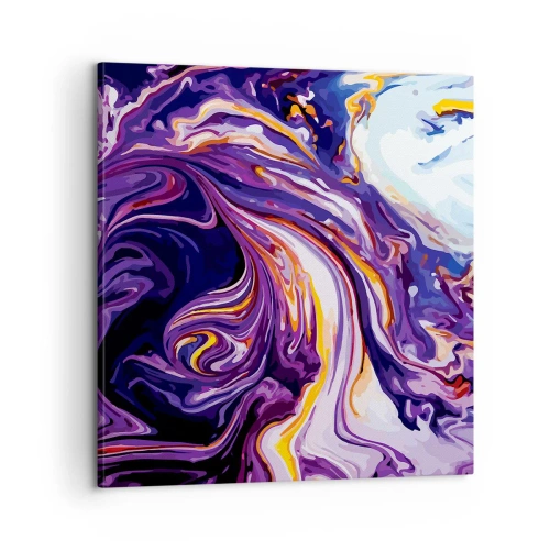 Quadro su tela - Stampe su Tela - Curvatura dello spazio in viola - 60x60 cm