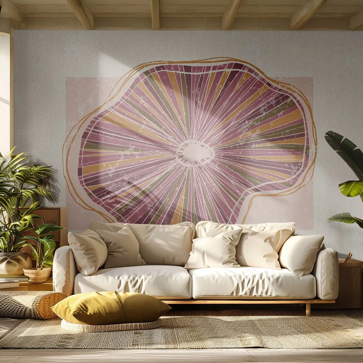 Fotomurali Standard Eco - Astrazione raggiante - Boho, Minimalismo, Astrazione - 250x175 cm