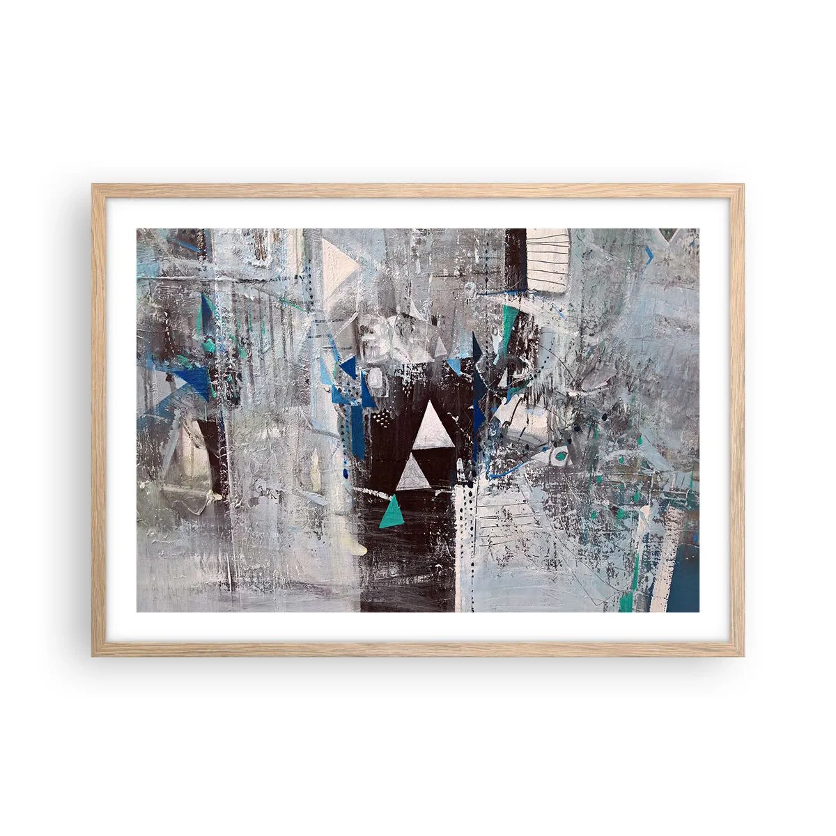 Poster in cornice rovere chiaro - L'ordine superiore dei triangoli - 70x50 cm