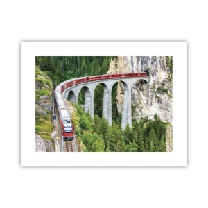 Poster - Il treno tra i monti - 40x30 cm