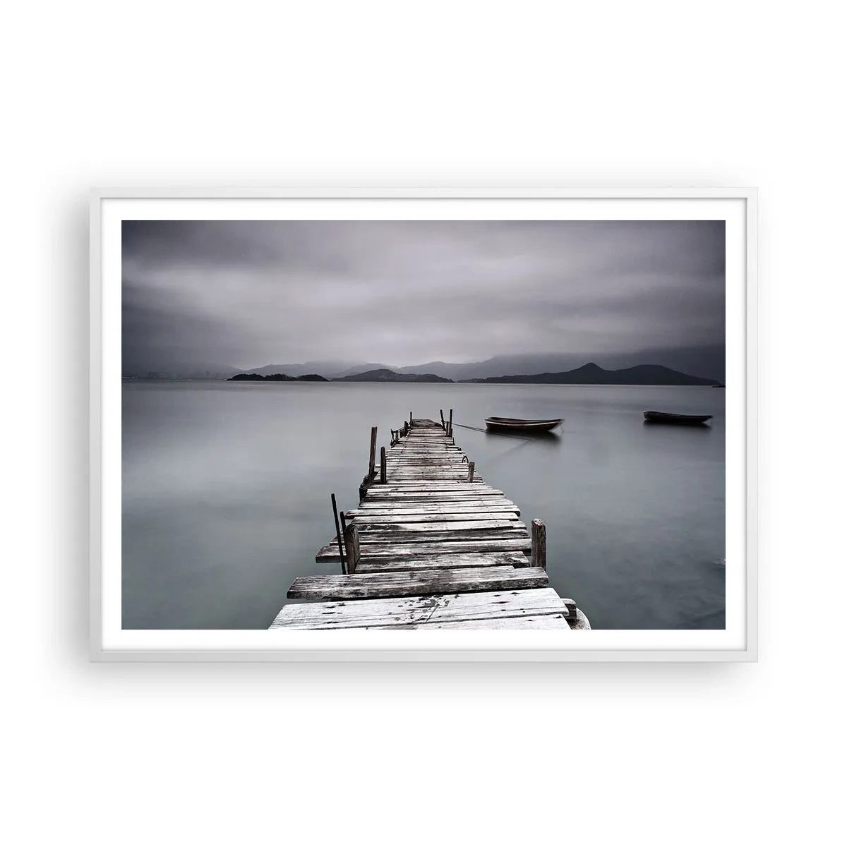 Poster in cornice bianca - Domani puoi partire - 100x70 cm