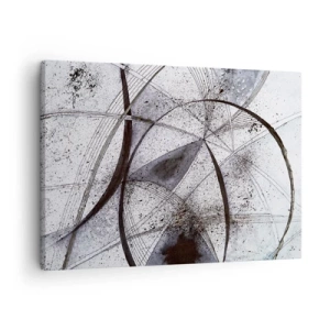 Quadro su tela - Stampe su Tela - Linee e forme astratte nelle tonalità del grigio e del nero - 70x50cm - Fantasia futuristica - Decorazione murale moderna per soggiorno e camera da letto ARTTOR