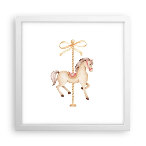 Poster in cornice bianca - Trotto aggraziato - 30x30 cm