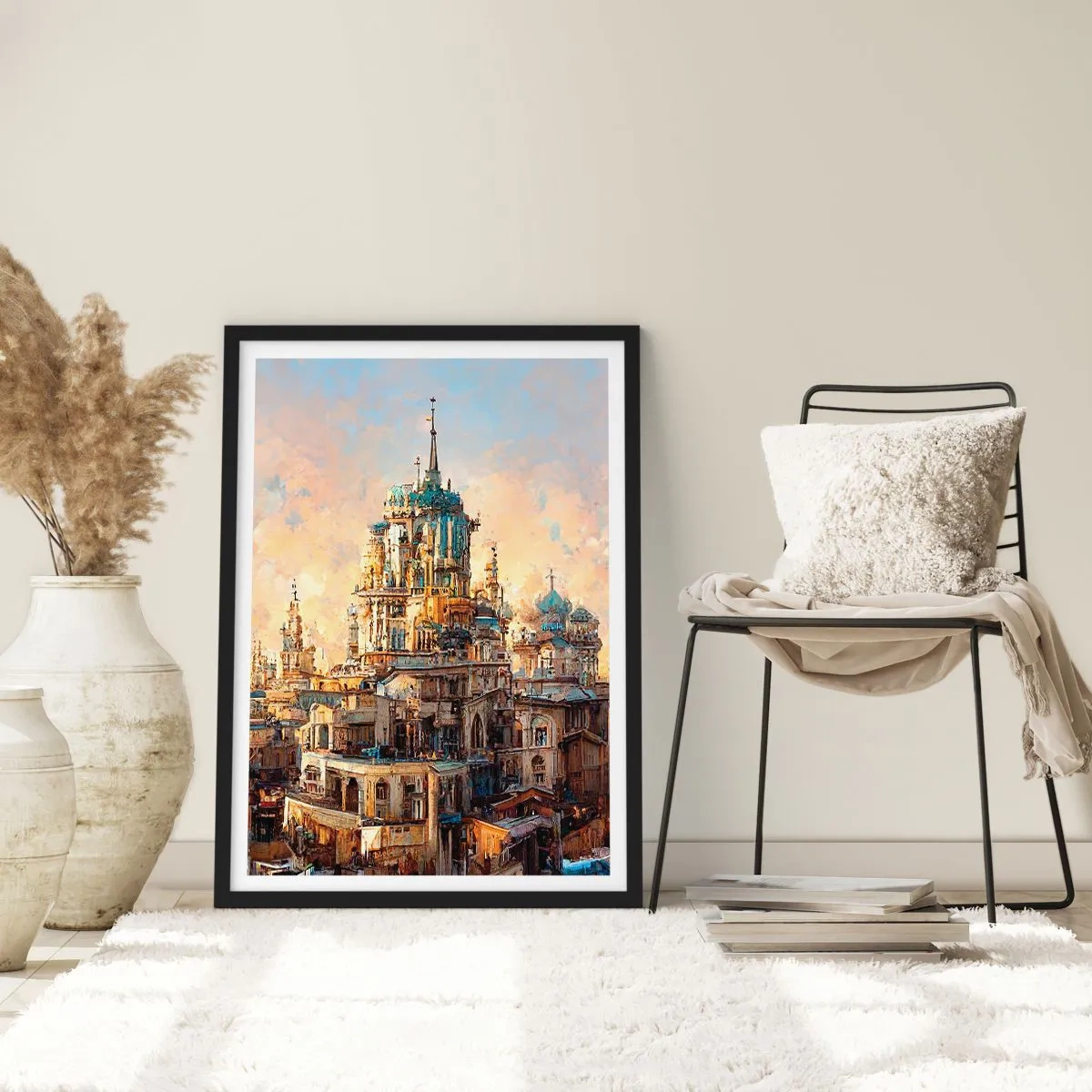 Poster in cornice nera - La città delle città - 61x91 cm