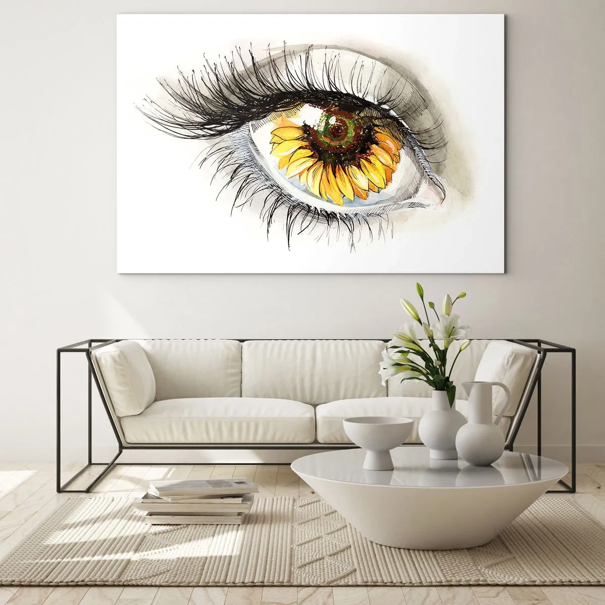 Quadro su vetro - Uno sguardo caldo come l'estate - 70x50 cm
