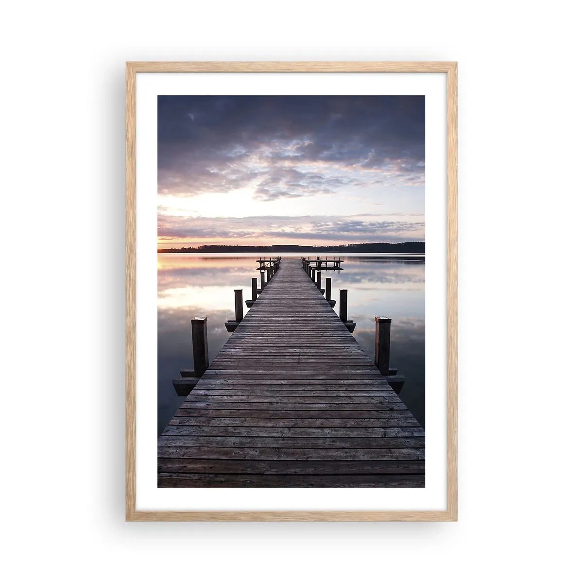 Poster in cornice rovere chiaro - Il silenzioso confine del giorno e della notte - 50x70 cm