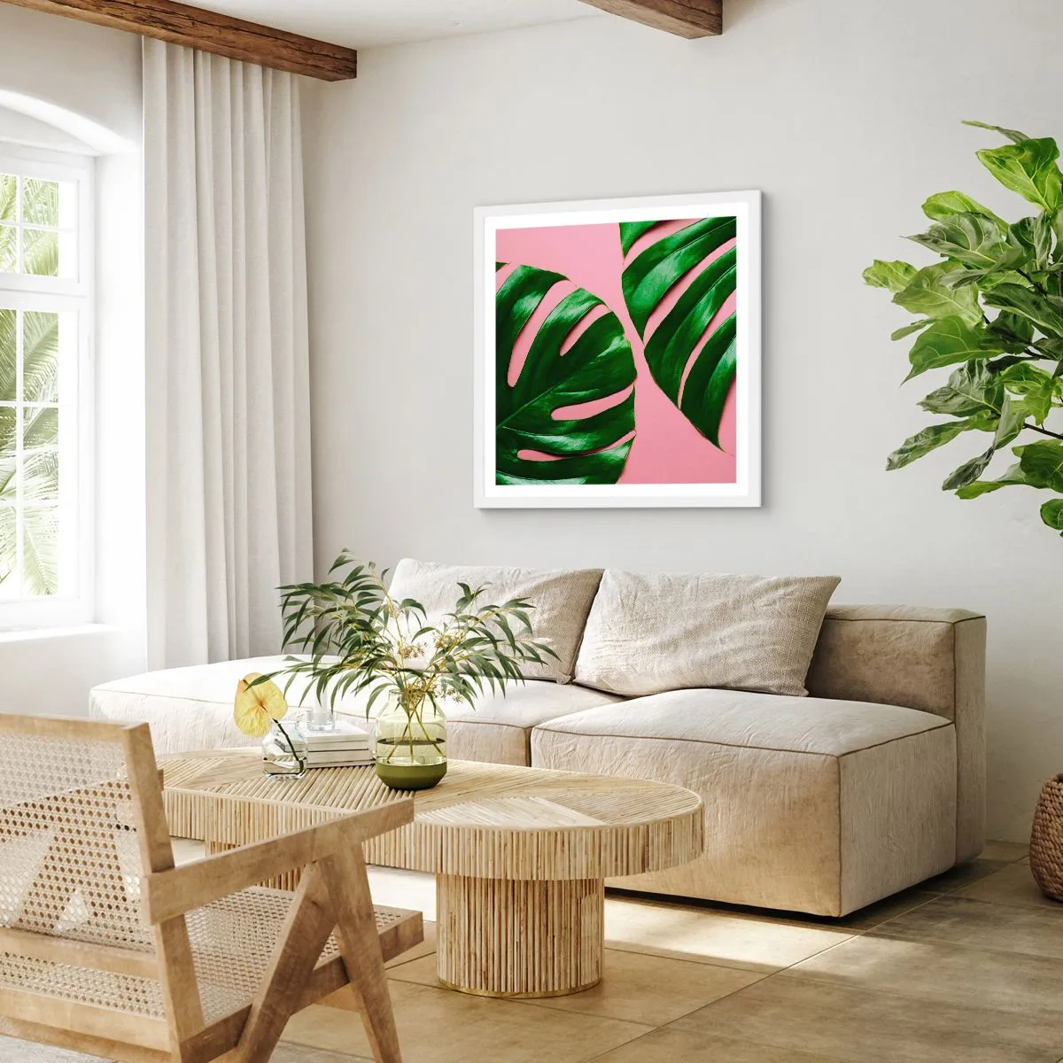 Poster in cornice bianca - Appuntamento in verde - 50x50 cm